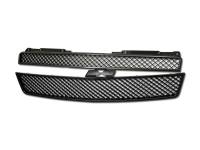 I3 2007-2012 Chevy Tahoe/Avalanche/Suburban 2Pcs Bentley Style Abs Mesh Grille Upper+Cross Basement+Lower - Matte Black