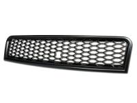 I3 2002-2005 Audi A4 B6 Model Only, 04-05 Audi S4 B6 Model Only ( Will Not Fit Cabriolet Models / S-Line Models ) - Rs Style Honeycomb Mesh Hood Bumper Grill Grille W/Emblem Base - Matte Black