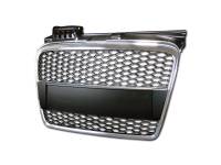 I3 05-07 Audi A4 B7 (Not Fit Parking Assist And Cabrio Model)Rs Style Front Grill W/Logo Base (Chrome/Black)