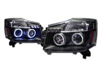 I3 04-07 Nissan Titan/Armada Halo Projector Headlights W/Led W/Amber (Black)