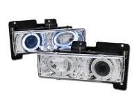 I3 88-98 Chevy C10 Fullsize/Pickup/Suv Halo Projector Headlights W/Led (Chrome)