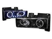 I3 88-98 Chevy C10 Fullsize/Pickup/Suv Halo Projector Headlights W/Led (Jdm Black)