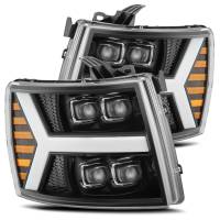 AlphaRex - AlphaRex 07-13 Chevy 1500HD NOVA LED Proj Headlights Plank Style Gloss Blk w/Activ Light/Seq Signal - Image 1