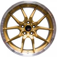 Option Lab Wheels - Option Lab Wheels Rim S718 19x9.5 ET35 5x114.3 73.1CB Top Secret Gold w/Machined Lip - Image 2