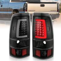 ANZO 1999-2002 Chevy Silverado 1500 LED Taillights Plank Style Black w/Clear Lens