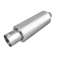 DC Sports - DC Sports Universal Round Muffler 2.5" Inlet-3.25" 5" Tip Slant Cut - Image 1