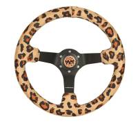 NRG Innovations - NRG Innovations Reinforced Steering Wheel (350mm/3in. Deep) SAVAGE Brown Leopard w/ Matte Blk Spokes - Image 1