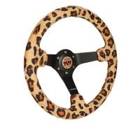 NRG Innovations - NRG Innovations Reinforced Steering Wheel (350mm/3in. Deep) SAVAGE Brown Leopard w/ Matte Blk Spokes - Image 2