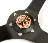 NRG Innovations - NRG Innovations Reinforced Steering Wheel (350mm/3in. Deep) SAVAGE Brown Leopard w/ Matte Blk Spokes - Image 4
