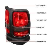 Spec'D Tuning Products - Spec-D 1994-2002 Dodge RAM Tail Lights (Black Housing/Red Clear Lens) - Image 4