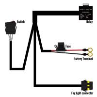 Spec'D Tuning Products - Spec-D Universal 9' 14 Gauge Fog Lights Wiring Harness Kit w/ 1 Connector, Fuse, On/Off Switch, & Relay - Image 5