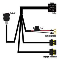 Spec'D Tuning Products - Spec-D Universal 9' 14 Gauge Fog Lights Wiring Harness Kit w/ 2 Connectors, Fuse, On/Off Switch, & Relay - Image 5