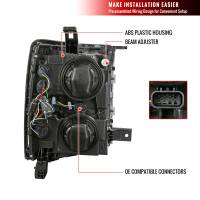 Spec'D Tuning Products - Spec-D 2014-2015 Chevrolet Silverado 1500 LED Bar Factory Style Headlights (Matte Black Housing/Clear Lens) - Image 6