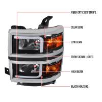 Spec'D Tuning Products - Spec-D 2014-2015 Chevrolet Silverado 1500 LED Bar Factory Style Headlights (Matte Black Housing/Clear Lens) - Image 7