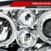 Spec'D Tuning Products - Spec-D 1993-1998 Volkswagen Golf Mk3/Cabrio Dual Halo Projector Headlights (Chrome Housing/Clear Lens) - Image 3