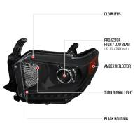 Spec'D Tuning Products - Spec-D 2014-2021 Toyota Tundra Retro Style V2 Projector Headlights (Matte Black Housing/Clear Lens) - Image 6