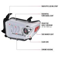 Spec'D Tuning Products - Spec-D 2014-2021 Toyota Tundra LED C-Bar Projector Headlights w/ Sequential Arrow Turn Signals (Chrome Housing/Clear Lens) - Image 6