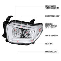 Spec'D Tuning Products - Spec-D 2014-2021 Toyota Tundra LED C-Bar Projector Headlights w/ Sequential Turn Signal Lights (Chrome Housing/Clear Lens) - Image 6