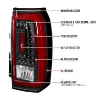 Spec'D Tuning Products - Spec-D 2015-2020 Chevrolet Tahoe/Suburban LS LT LTZ Premier Red Bar LED Tail Lights (Black Housing/Clear Lens) - Image 6