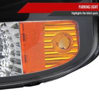 Spec'D Tuning Products - Spec-D 1999-2002 Chevrolet Silverado 1500 2500/ 2000-2006 Tahoe Suburban 1PC Projector Headlights w/ Bumper Lights (Matte Black Housing/Clear Lens) - Image 4