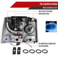 Spec'D Tuning Products - Spec-D 1999-2002 Chevrolet Silverado 1500 2500/ 2000-2006 Tahoe Suburban 1PC Projector Headlights w/ LED Light Strip & Bumper Lights (Matte Black Housing/Clear Lens) - Image 5