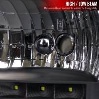 Spec'D Tuning Products - Spec-D 1999-2004 Ford F-250/F-350/F-450/F-550/Excursion Factory style Headlights w/ SMD LED Light Strip (Matte Black Housing/Clear Lens) - Image 1