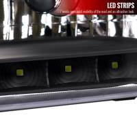 Spec'D Tuning Products - Spec-D 1999-2004 Ford F-250/F-350/F-450/F-550/Excursion Factory style Headlights w/ SMD LED Light Strip (Matte Black Housing/Clear Lens) - Image 2