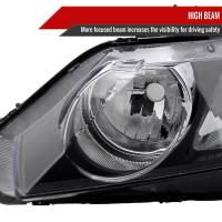 Spec'D Tuning Products - Spec-D 2006-2011 Honda Civic Sedan Crystal Headlights (Matte Black Housing/Clear Lens) - Image 2
