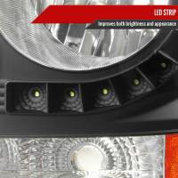 Spec'D Tuning Products - Spec-D 1999-2002 Chevrolet Silverado 1500 2500/ 2000-2006 Tahoe Suburban 1PC Factory Style Headlights w/ SMD LED Light Strip & Bumper Lights (Matte Black Housing/Clear Lens) - Image 4
