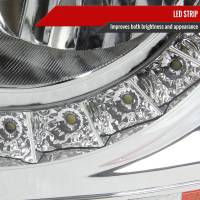 Spec'D Tuning Products - Spec-D 1999-2002 Chevrolet Silverado 1500 2500/ 2000-2006 Tahoe Suburban 1PC Factory Style Headlights w/ SMD LED Light Strip & Bumper Lights (Chrome Housing/Clear Lens) - Image 4