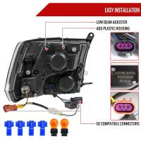 Spec'D Tuning Products - Spec-D 2009-2019 Dodge Ram 1500/ 2010-2019 Dodge Ram 2500/3500 LED Strip Factory Style Headlights (Matte Black Housing/Clear Lens) - Image 5