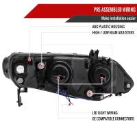 Spec'D Tuning Products - Spec-D 2006-2011 Honda Civic Sedan Projector Headlights w/ R8 Style LED Light Strip (Chrome Housing/Smoke Lens) - Image 5