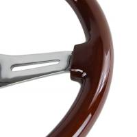 Spec'D Tuning Products - Spec-D 340mm Chrome 3-Spoke 1.75" Deep Dish Classic Wooden Steering Wheel - Image 3