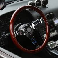Spec'D Tuning Products - Spec-D 340mm 3-Spoke 1.75" Deep Dish Classic Wooden Style Steering Wheel - Image 7