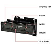 Spec'D Tuning Products - Spec-D 1988-1998 Chevrolet/GMC C10 C/K LED Strip Factory Style Headlights (Chrome Housing/Smoke Lens) - Image 6