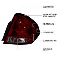 Spec'D Tuning Products - Spec-D 2006-2013 Chevrolet Impala/ 2014-2016 Impala Limited LED Tail Lights (Chrome Housing/Red Smoke Lens) - Image 7