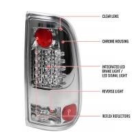 Spec'D Tuning Products - Spec-D 2008-2016 Ford F-250/F-350/F-450/F-550 Super Duty LED Tail Lights (Chrome Housing/Clear Lens) - Image 5