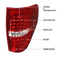 Spec'D Tuning Products - Spec-D 2009-2014 Ford F-150 LED Tail Lights - OZ (Chrome Housing/Red Clear Lens) - Image 7