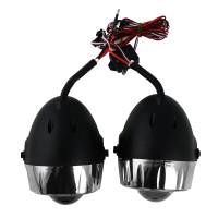 Spec'D Tuning Products - Spec-D Universal 12V/55W H7 Projector Fog Lights Kit w/ RGB LED Halo Rim (Chrome Housing/Clear Lens) - Image 4