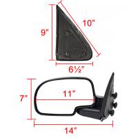 Spec'D Tuning Products - Spec-D 1999-2002 Chevrolet Silverado/Tahoe/Suburban GMC Sierra/Yukon Black Manual Adjustable Side Mirror - Driver Side Only - Image 6