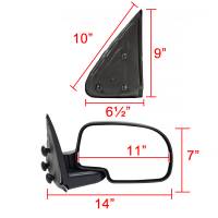 Spec'D Tuning Products - Spec-D 1999-2002 Chevrolet Silverado/Tahoe/Suburban GMC Sierra/Yukon Black Manual Adjustable Side Mirror - Passenger Side Only - Image 6