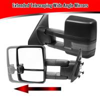 Spec'D Tuning Products - Spec-D 2007-2017 Toyota Tundra/ 2008-2017 Sequoia Power Heated BSM Manual Extendable Towing Mirrors w/ Smoke Lens LED Turn Signal & Clearance Lights - Image 1