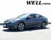 WellVisors - WellVisors Side Window Deflectors Honda Civic Sedan 16-21 / Insight 19-21 with Chrome Trim - Image 2