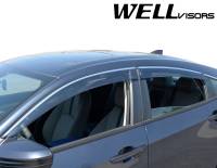 WellVisors - WellVisors Side Window Deflectors Honda Civic Sedan 16-21 / Insight 19-21 with Chrome Trim - Image 3