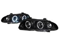 I3 99-01 Bmw E46 3-Series 4Dr Halo Projector Headlight 1Pc (Jdm Black)