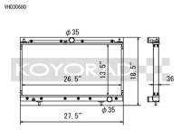 Koyorad Cooling Systems - Koyo Hyper V Series Aluminum Radiator 95-99 Mitsubishi Eclipse 2.0L I4 (MT) - Image 2