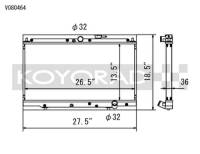 Koyorad Cooling Systems - Koyo V Series Aluminum Radiator 94-97 Honda Accord 2.2L I4 (MT) - Image 2