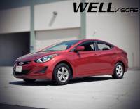 WellVisors - WellVisors Side Window Deflectors Hyundai Elantra Sedan 11-16 With Black Trim - Image 2