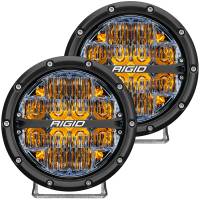 Rigid Industries - RIGID 360-Series 6 Inch Off-Road LED Light, Drive Beam, Amber Backlight, Pair - Image 1