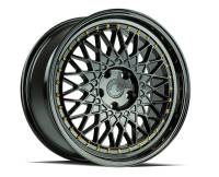 Aodhan Wheels Rim AH05 18x8.5 5x114.3 73.1CB ET35 Gloss Black W /Gold Rivets